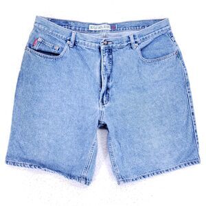 Bugle Boy Jean Shorts Denim Cotton Mens SZ 38 Blue Straight Baggy VTG 90s Y2K